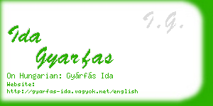 ida gyarfas business card