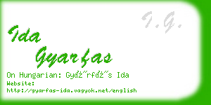 ida gyarfas business card